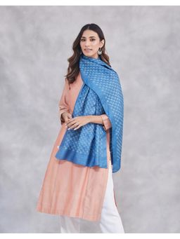 Fabindia - Blue Silk Hand Block Printed Stole