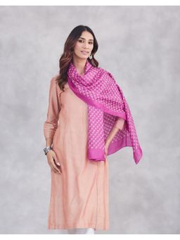 Fabindia - Pink Silk Hand Block Printed Stole