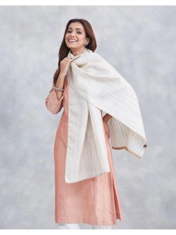 Fabindia - White Silk Blend Stole