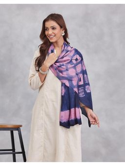 Fabindia - Purple Viscose Blend Tie & Dye Stole