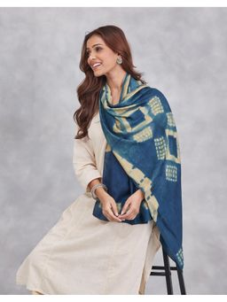 Fabindia - Navy Blue Viscose Blend Tie & Dye Stole