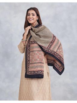 Fabindia - Beige Silk Bagh Printed Stole