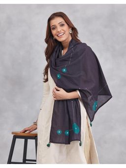Fabindia - Black Cotton Hand Embroidered Stole