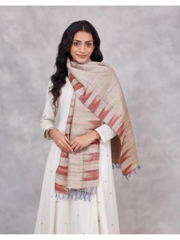 Fabindia - Beige Silk Ikat Stole