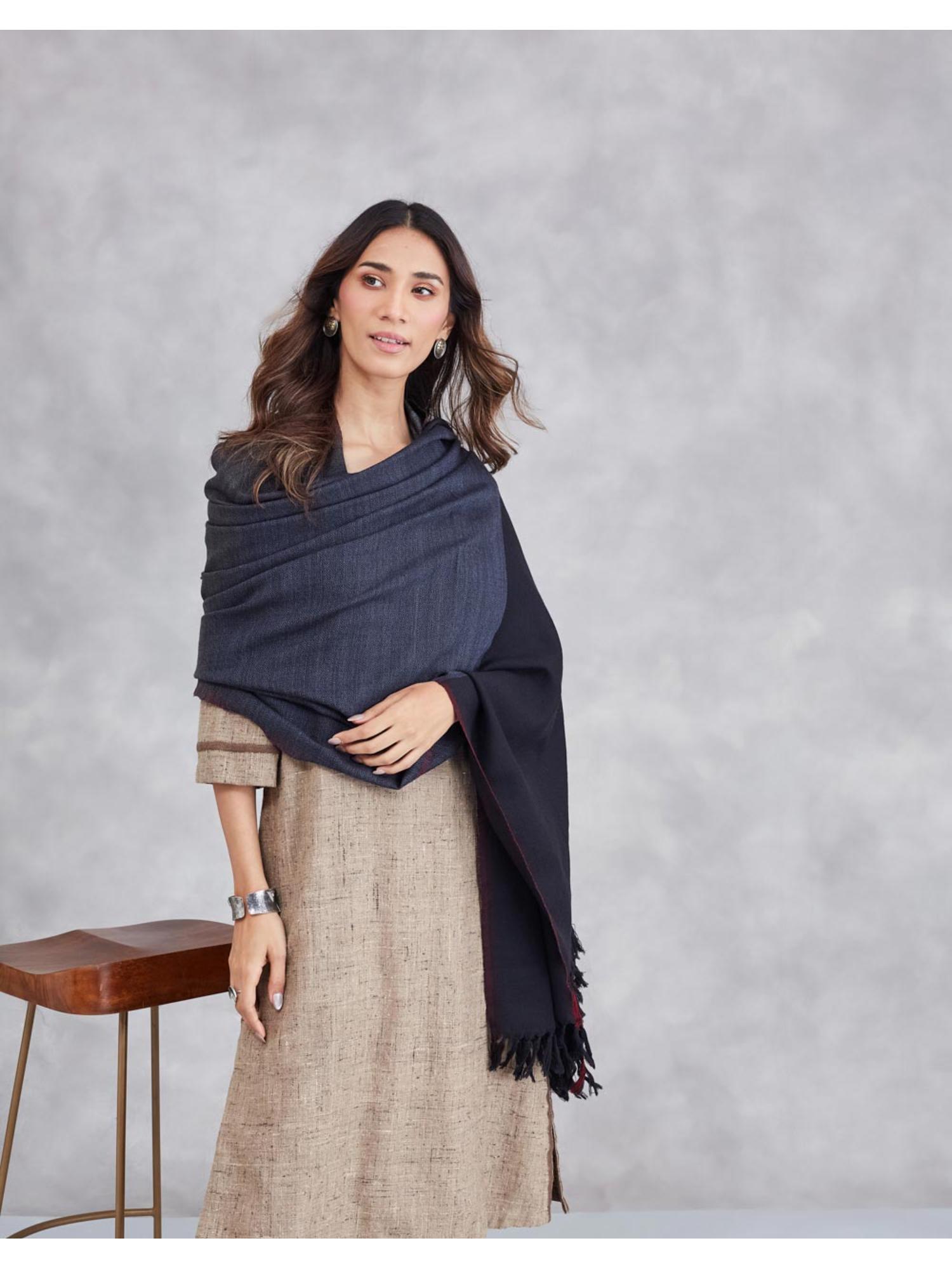 fabindia Black Wool Shawl-picture-12