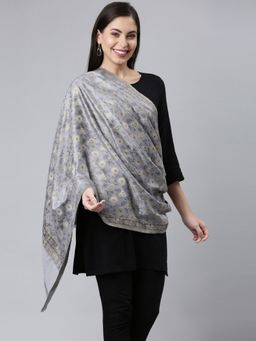 Pashmoda - Women Grey Kaani Zari Shawl