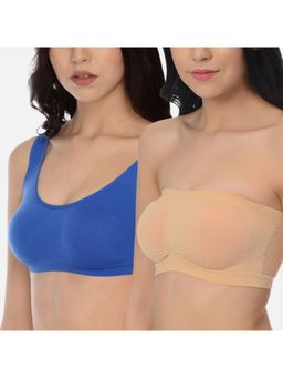 Mod & Shy - Pack Of 2 Seamless Non Padded T-shirt Bra - Multi-Color