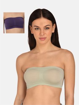 Mod & Shy - Pack Of 2 Solid Non-wired Non Padded Bandeau Bra - Multi-Color
