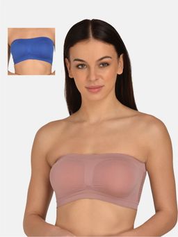 Mod & Shy - Pack Of 2 Solid Non-wired Non Padded Bandeau Bra - Multi-Color