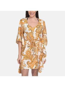 Mod & Shy - Printed Beach Kaftan Dress - Mustard