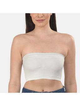 Mod & Shy - Solid Full Coverage Lightly Padded Tube Bra - White