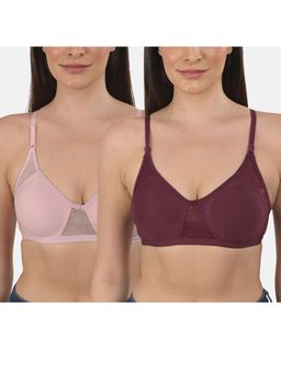 Mod & Shy - Pack of 2 Solid Non-Wired Non Padded Bra - Multi-Color