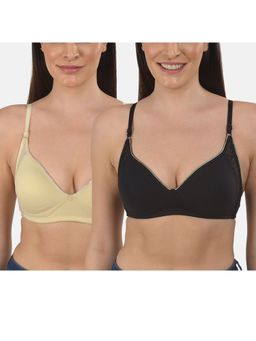 Mod & Shy - Pack of 2 Solid Non-Wired Non Padded Bra - Multi-Color
