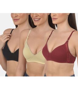 Mod & Shy - Pack of 2 Solid Non-Wired Non Padded Bra - Multi-Color