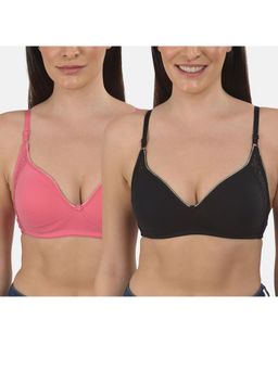 Mod & Shy - Pack of 2 Solid Non-Wired Non Padded Bra - Multi-Color
