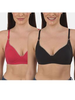 Mod & Shy - Pack of 2 Solid Non-Wired Non Padded Bra - Multi-Color