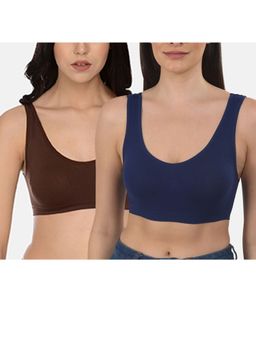 Mod & Shy - Pack of 2 Solid Teenager Slip on Bra - Multi-Color