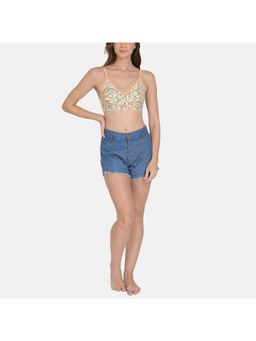 Mod & Shy - Women Printed Non-Padded Cut And Sew Bra Beige