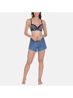 Mod & Shy - Printed Underwired Lightly Padded Bra Black