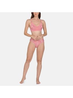 Mod & Shy - Solid Soft Net Lingerie Set Pink