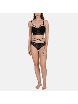 Mod & Shy - Lacy Caze,Side Wired, Non Padded Lingerie Set Black