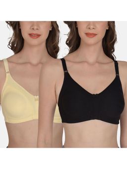 Mod & Shy - Pack of 3 Printed Non-Padded Cut and Sew Bra - Multi-Color