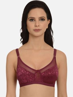 Mod & Shy - Non-Padded Non Wired Mesh Net Minimizer Bra - Purple