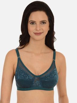 Mod & Shy - Non-Padded Non Wired Mesh Net Minimizer Bra - Blue