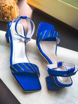 NR by Nidhi Rathi - Women Blue Embellished Sandal Heels