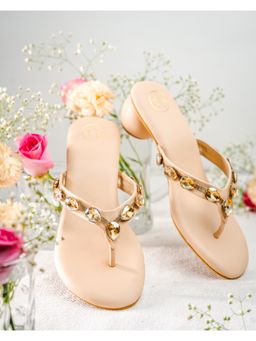 NR by Nidhi Rathi - Women Beige Embellished Sandal Heels