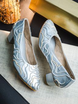 NR by Nidhi Rathi - Silver Embellised Pump Heels