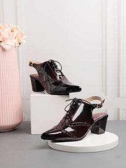NR by Nidhi Rathi - Dual Tone Casual Burgundy Sandal Heels