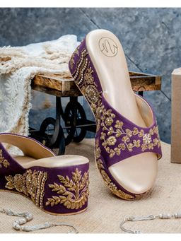 NR by Nidhi Rathi - Purple Shade Wedges Heels