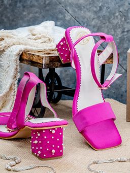 NR by Nidhi Rathi - Women Pink Block Sandal Heels