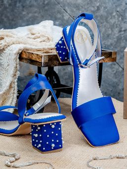 NR by Nidhi Rathi - Women Blue Block Sandal Heels