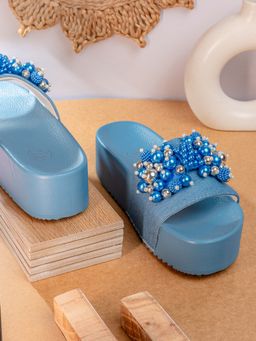 NR by Nidhi Rathi - Women Blue Platform Heels