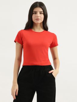 United Colors of Benetton - Red Round Neck Solid T-Shirt