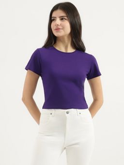 United Colors of Benetton - Purple Round Neck Solid T-Shirt