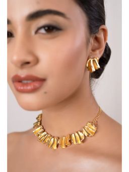 ANANA - Gold Fortune Necklace with Earrings