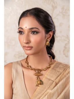 ANANA - Gold Sharvani Necklace with Earrings