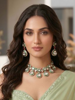 RUNORAA - Multi-Color Nymph Stone Necklace with Earrings