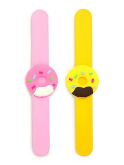 EL REGALO - Kids Bracelets Unisex Colors and Designs Pink and Yellow (Set of 2)