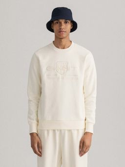 GANT - Men White Solid Regular Fit Sweatshirt