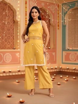 Yufta - Yellow Organza Co-Ord Set