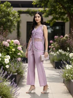 Yufta - Lavender Organza Western Style Co-Ord Set