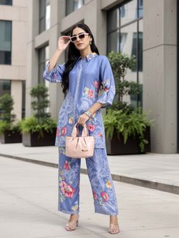 Yufta - Blue Muslin Co-Ord Set