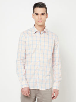 CRIMSOUNE CLUB - Men Pink Checked Shirt