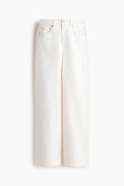 H&M - Women White Wide High Jeans