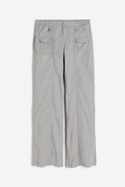 H&M - Women Grey Canvas Cargo Trousers