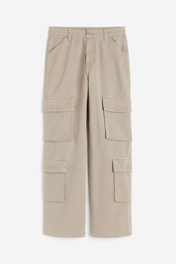 H&M - Women Beige Twill Cargo Trousers